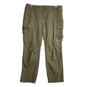 Eddie Bauer Cargo Straight Leg Crop Pants Womens 10 Green Cotton‎ Outdoor